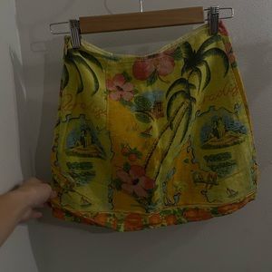 UO Paradise Printed Mini Skirt- XS- Worn One Time